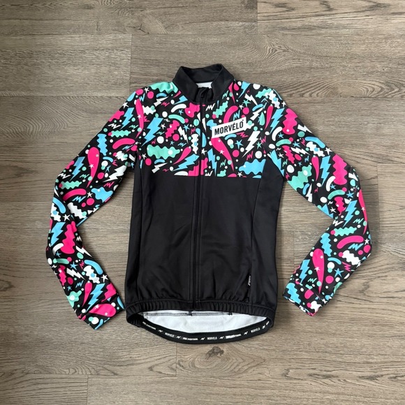 Morvelo Cheech Thermoactive Fleece‎ Lined Long Sleeve Cycling Jersey Full Zip M - Picture 2 of 12